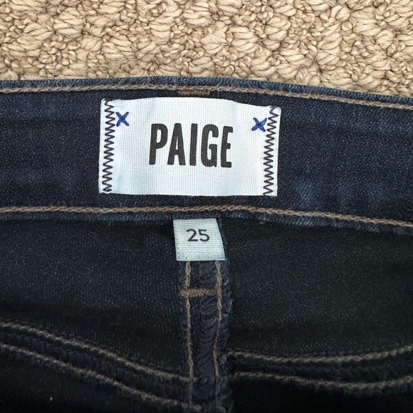PAIGE Women's Dark Indigo Straight Leg Jeans - Picture 4 of 5